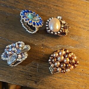 Vintage Pearl and Crystal Ring Collection